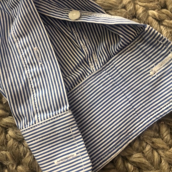 Blue & White stripe button down shirt - Picture 6 of 6